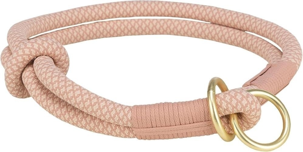 Bild von Soft Rope Zug-Stopp-Halsband [M: 45 cm / 10 mm - rosa / hellrosa]