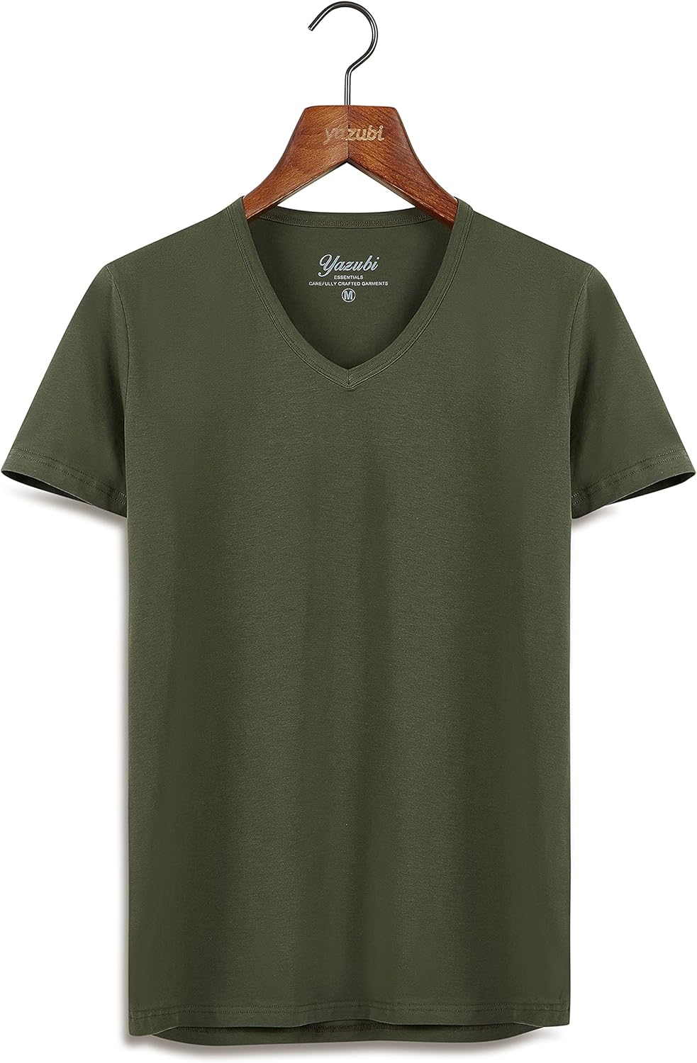 Bild von Yazubi Mythic - 5er Pack Slim Fit T-Shirt Herren - V-Ausschnitt Basic Shirts für Männer - Grünes Baumwoll Tshirt, Grün (Kalamata 190510), XS
