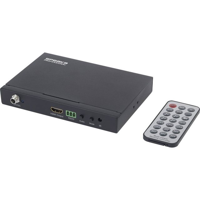 Bild von SpeaKa Professional SpeaKa Professional SP-HDS-QMV100 4 Port HDMI Quad Multi-Viewer mit Fe Netzwerk-Adapter