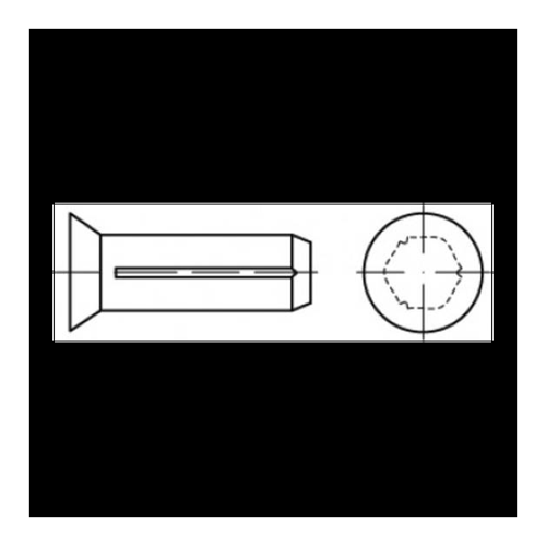 Bild von TOOLCRAFT TO-5439195 Senkkerbnägel (Ø x L) 4mm x 12mm Stahl 500St.