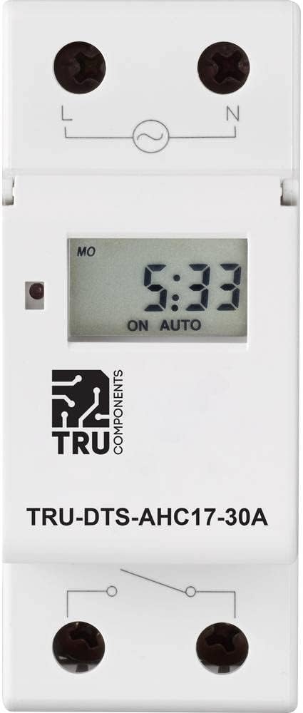 Bild von TRU COMPONENTS Zeitschaltuhr TRU COMPONENTS TRU-DTS-AHC17-30A Zeitschaltuhr für Hutschiene Betriebs, TRU-DTS-AHC17-30A