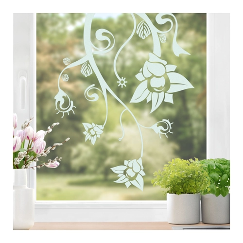 Bild von Fensteraufkleber No.TA41 Extraterrestrial Flowers
