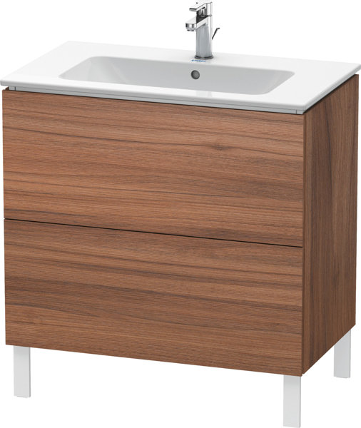 Bild von Duravit L-Cube Waschtischunterbau stehend, Breite 820mm, Tiefe 481mm, 2 Auszüge, passend für Me by Starck Artikel 233683, Farbe: Nussbaum Natur Dekor