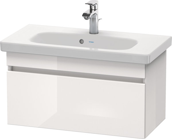 Bild von Duravit DuraStyle Waschtischunterschrank wandhängend 6399, 1 Auszug, 730mm, für DuraStyle, Farbe (Front/Korpus): Weiß Hochglanz Dekor / Weiß Matt Dekor