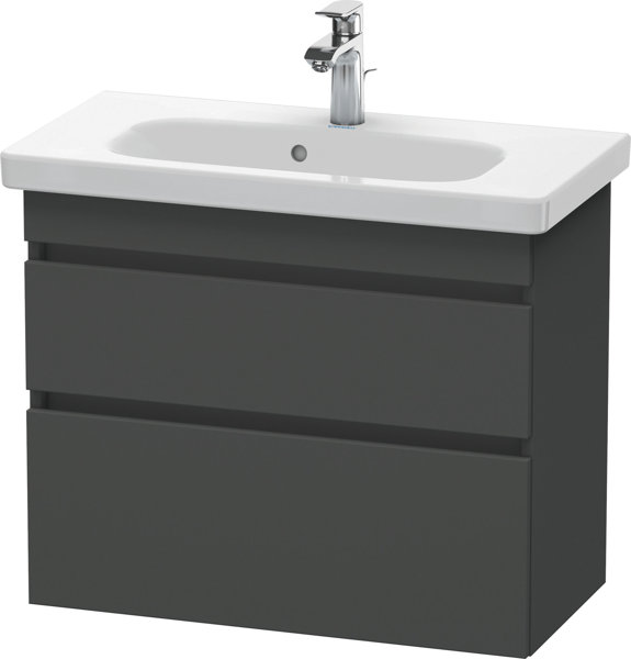 Bild von Duravit DuraStyle Waschtischunterschrank wandhängend 6499, 730mm, 2 Schubkästen, für DuraStyle, Farbe (Front/Korpus): Graphit Matt Dekor