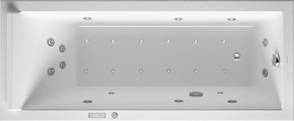 Bild von Duravit Whirlpool Rechteck Starck 1700x700mm Einbauversion oder für Wannenverkleidung, eine Rückenschräge, Gestell, Ab- und Überlaufgarnitur, Combisystem E