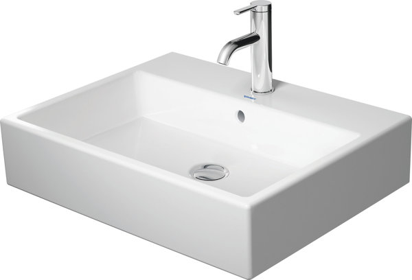 Bild von Duravit Vero Air Waschtisch 60x47cm, mit Überlauf, mit Hahnlochbank, 1 Hahnloch, geschliffen, Farbe: Weiß mit Wondergliss