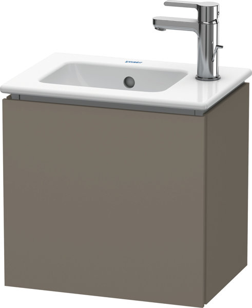 Bild von Duravit L-Cube Waschtischunterbau wandhängend, 1 Tür, Anschlag links, 420mm, für Me by Starck 072343, Farbe: Flannel Grey Seidenmatt Lack