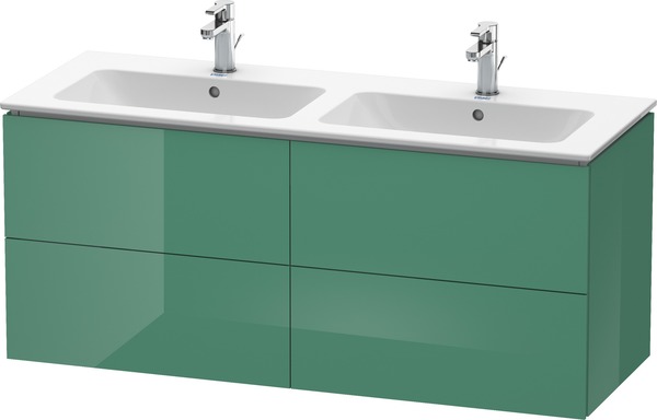 Bild von Duravit L-Cube Waschtischunterbau wandhängend, 4 Schubkästen, Breite: 1290mm, für Me by Starck 233613, Farbe: Jade Hochglanz Lack