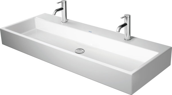 Bild von Duravit Vero Air Möbelwaschtisch 120x47cm, ohne Überlauf, mit Hahnlochbank, für 2 Einlocharmaturen, Farbe: Weiß mit Wondergliss