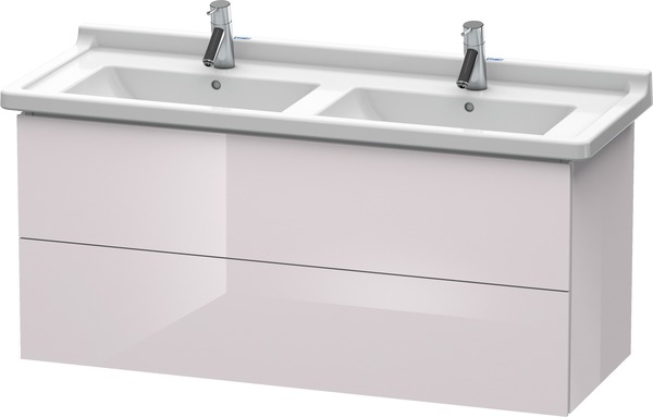 Bild von Duravit L-Cube Waschtischunterbau wandhängend, 2 Schubkästen, 1220mm, für Starck 3, Farbe: Weißer Flieder Hochglanz Lack