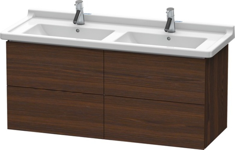 Bild von Duravit L-Cube Waschtischunterbau wandhängend, 4 Schubkästen, 1220mm, für Starck 3, Farbe: Nussbaum gebürstet Echtholzfurnier