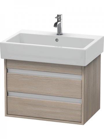 Bild von Duravit Ketho Waschtischunterschrank wandhängend 6624, 2 Schubkästen, 650mm, für Vero, Farbe (Front/Korpus): Pine Silver Dekor