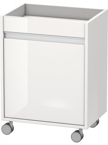 Bild von Duravit Ketho Rollcontainer 2530, 1 Holztür, Anschlag rechts, 500mm, Farbe (Front/Korpus): Weiß Hochglanz Dekor