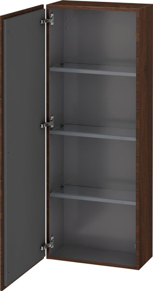 Bild von Duravit L-Cube Halbhochschrank, Breite 500mm, Tiefe 243mm, 1 Tür, Anschlag links, Farbe: Nussbaum gebürstet Echtholzfurnier