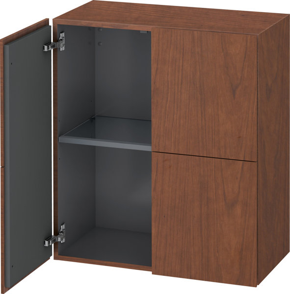 Bild von Duravit L-Cube Halbhochschrank, Breite 700mm, Tiefe 363mm, 2 Türen, Farbe: Amerikanischer Nussbaum Echtholzfurnier