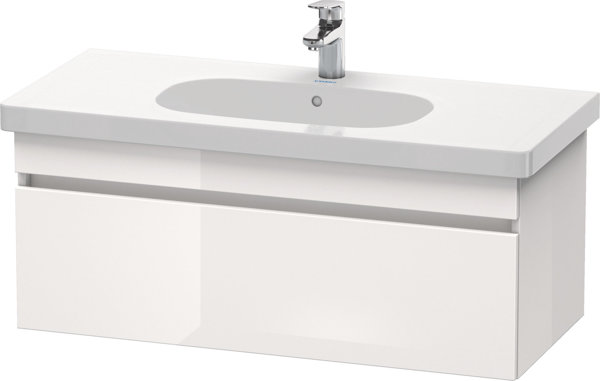 Bild von Duravit DuraStyle Waschtischunterschrank wandhängend 6385, 1 Auszug, 1000mm, für D-Code, Farbe (Front/Korpus): Nussbaum Natur Dekor / Weiß Matt Dekor