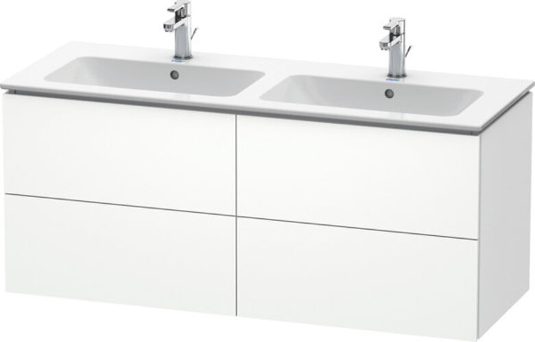 Bild von Duravit L-Cube Waschtischunterbau wandhängend, 4 Schubkästen, Breite: 1290mm, für Me by Starck 233613, Farbe: Eiche Kaschmir Echtholzfurnier