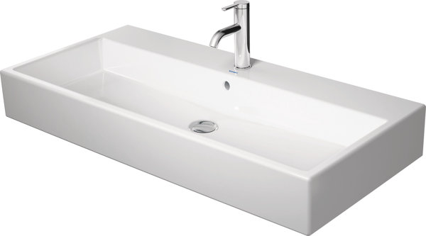 Bild von Duravit Vero Air Waschtisch 100x47cm, mit Überlauf, mit Hahnlochbank, ohne Hahnloch, geschliffen, Farbe: Weiß mit Wondergliss