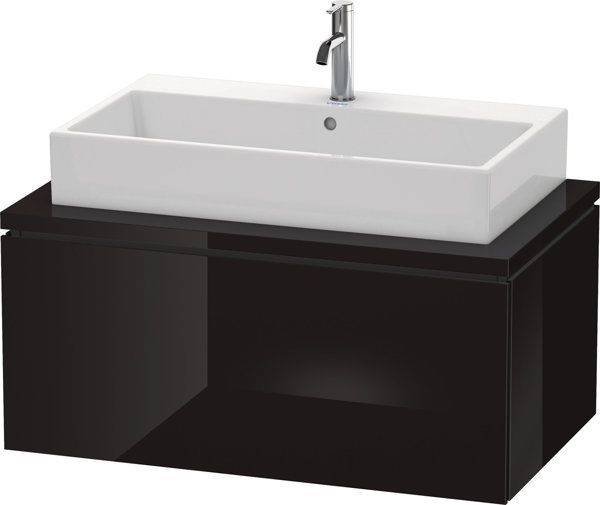 Bild von Duravit L-Cube Waschtischunterbau für Konsole Breite 920mm, Tiefe 547mm, 1 Auszug, LC581304040, Farbe: Schwarz Hochglanz Lack