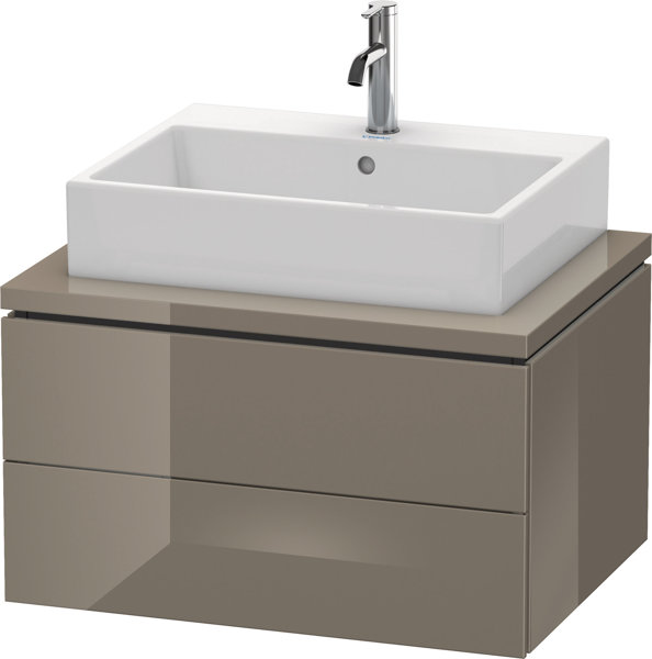 Bild von Duravit L-Cube Waschtischunterbau für Konsole, Breite 720mm, Tiefe 547mm, 2 Schubkästen, Farbe: Flannel Grey Hochglanz Lack