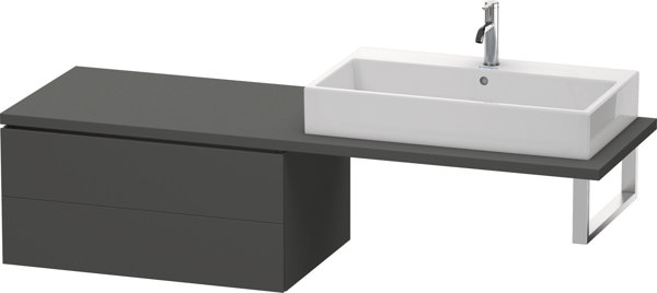 Bild von Duravit L-Cube Unterschrank für Konsole, Breite 820mm, Tiefe 547mm, 2 Schubkästen, Farbe: Graphit Matt Dekor