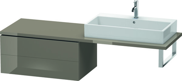 Bild von Duravit L-Cube Unterschrank für Konsole, Breite 820mm, Tiefe 547mm, 2 Schubkästen, Farbe: Flannel Grey Hochglanz Lack
