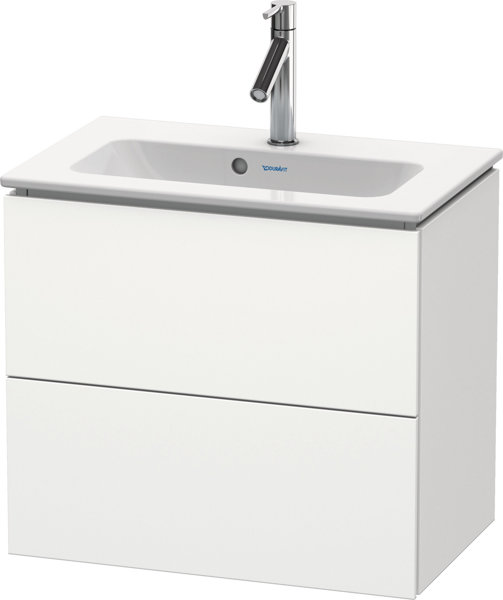 Bild von Duravit L-Cube Waschtischunterbau wandhängend Compact, 2 Schubkästen, Breite: 620mm, für Me by Starck 234263, Farbe: Weiß Matt Dekor