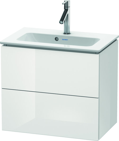 Bild von Duravit L-Cube Waschtischunterbau wandhängend Compact, 2 Schubkästen, Breite: 620mm, für Me by Starck 234263, Farbe: Weiß Hochglanz Dekor