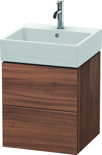 Bild von Duravit L-Cube Waschtischunterbau wandhängend, 2 Schubkästen, 48,4 x 45,9 cm, für Vero Air 235050, Farbe: Nussbaum Natur Dekor