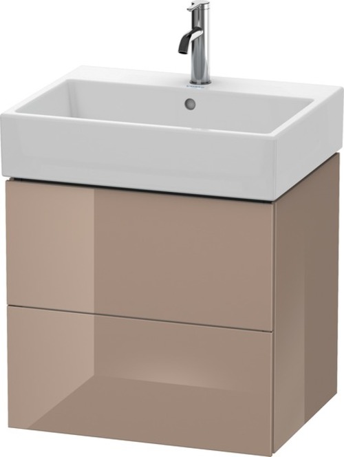 Bild von Duravit L-Cube Waschtischunterbau wandhängend, 2 Schubkästen, 58,4 x 45,9 cm, für Vero Air 235060, Farbe: Cappuccino Hochglanz Lack
