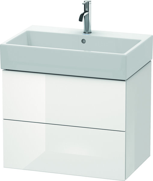 Bild von Duravit L-Cube Waschtischunterbau wandhängend, 2 Schubkästen, 68,4 x 45,9 cm, für Vero Air 235070, Farbe: Weiß Hochglanz Dekor