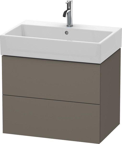Bild von Duravit L-Cube Waschtischunterbau wandhängend, 2 Schubkästen, 68,4 x 45,9 cm, für Vero Air 235070, Farbe: Flannel Grey Seidenmatt Lack