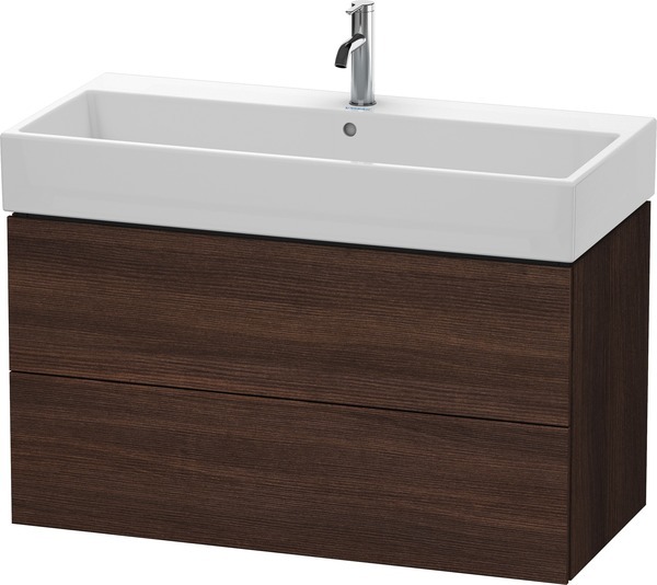 Bild von Duravit L-Cube Waschtischunterbau wandhängend, 2 Schubkästen, 98,4 x 45,9 cm, für Vero Air 235010, Farbe: Kastanie Dunkel Dekor