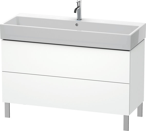 Bild von Duravit L-Cube Waschtischunterbau stehend 118,4 x 45,9 cm, 2 Auszüge, für Vero Air 235012, Farbe: Weiß Hochglanz Lack