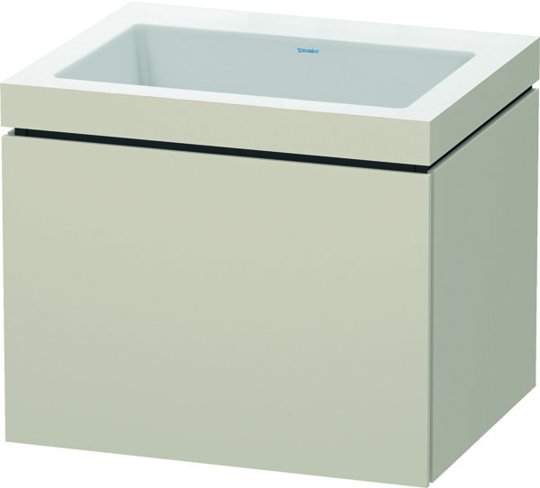 Bild von Duravit L-Cube Möbelwaschtisch c-bonded mit Unterbau wandhängend, 60x48 cm, 1 Auszug, ohne Überlauf, ohne Hahnloch, Farbe: Taupe Dekor