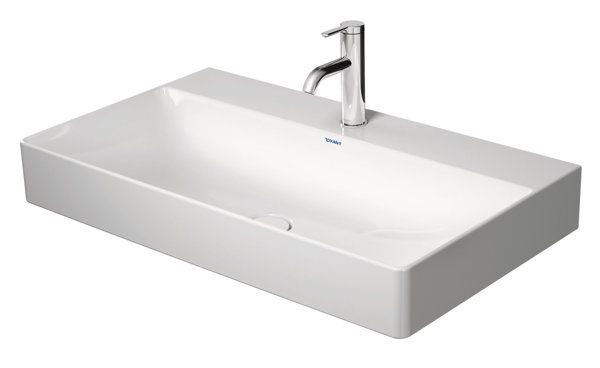 Bild von Duravit DuraSquare Möbel-Waschtisch 80x47cm, geschliffen, ohne Hahnloch, ohne Überlauf, mit Hahnlochbank, Farbe: Weiß mit Wondergliss
