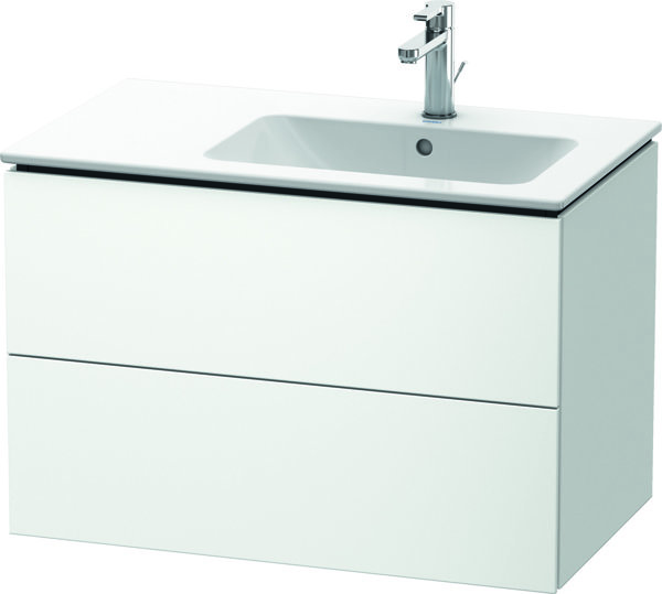 Bild von Duravit L-Cube Waschtischunterbau wandhängend 82,0 x 48,1 cm, 2 Schubkästen, für ME by Starck 234683 Becken rechts, Farbe: Weiß Matt Dekor - LC629201818