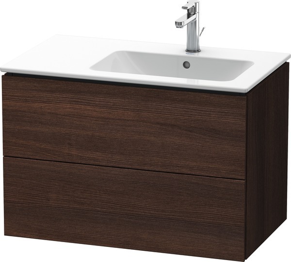 Bild von Duravit L-Cube Waschtischunterbau wandhängend 82,0 x 48,1 cm, 2 Schubkästen, für ME by Starck 234683 Becken rechts, Farbe: Kastanie Dunkel Dekor