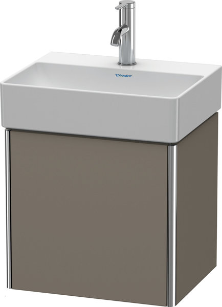 Bild von Duravit XSquare Waschtischunterbau wandhängend 43,4 x 34,0 cm, 1 Tür Anschlag Links, für Waschtisch DuraSquare 073245, Farbe (Front/Korpus): Flannel Grey Seidenmatt Lack - XS4060L9090
