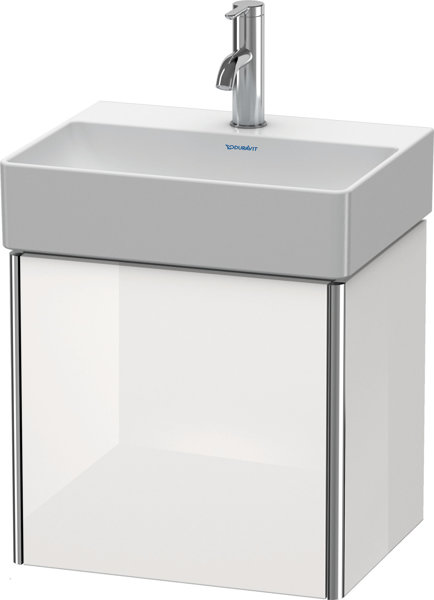Bild von Duravit XSquare Waschtischunterbau wandhängend 43,4 x 34,0 cm, 1 Tür Anschlag rechts, für Waschtisch DuraSquare 073245, Farbe (Front/Korpus): Weiß Hochglanz Lack - XS4060R8585
