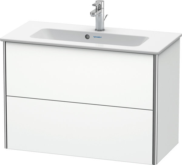 Bild von Duravit XSquare Waschtischunterbau Compact wandhängend 81,0x38,8 cm, 2 Schubkästen, für Waschtisch ME by Starck  234283, Farbe (Front/Korpus): Aubergine Seidenmatt Lack