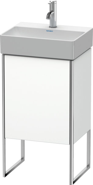 Bild von Duravit XSquare Waschtischunterbau stehend 43,4 x 34,0 cm,1 Tür, Anschlag links, 1 Glasfachboden, für Waschtisch DuraSquare 073245, Farbe (Front/Korpus): Steingrau Seidenmatt Lack