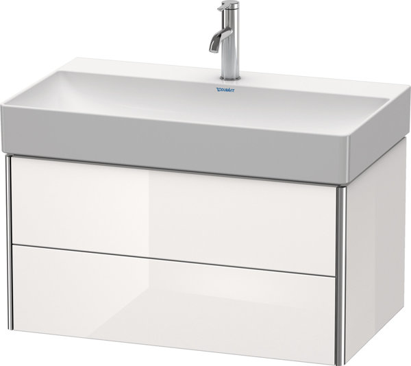 Bild von Duravit XSquare Waschtischunterbau wandhängend 78,4x46,0 cm, 2 Schubkästen, für Waschtisch DuraSquare 235380, Farbe (Front/Korpus): Weiß Hochglanz Dekor - XS416202222