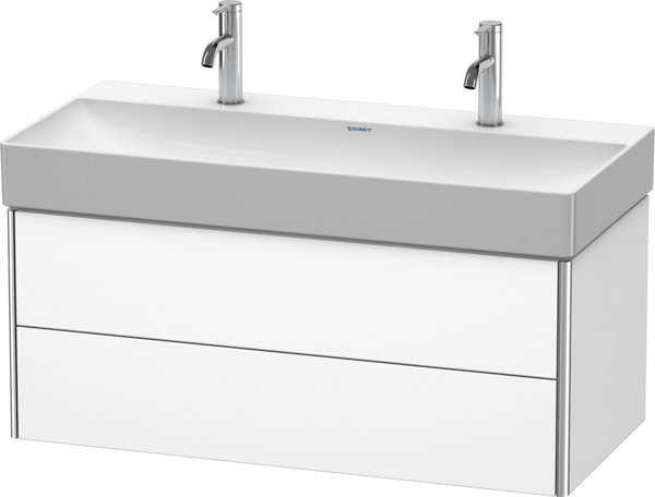 Bild von Duravit XSquare Waschtischunterbau wandhängend 98,4 46,0 cm, 2 Schubkästen, für Waschtisch DuraSquare 235310, Farbe (Front/Korpus): Weiß Matt Dekor - XS416301818