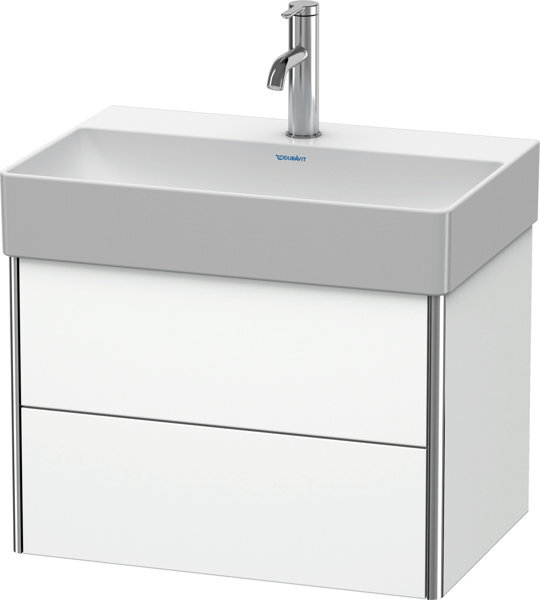 Bild von Duravit XSquare Waschtischunterbau Compact wandhängend 58,4x39,0 cm, 2 Schubkästen, für Waschtisch DuraSquare  235660, Farbe (Front/Korpus): Cappuccino Hochglanz Lack