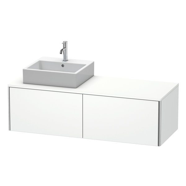 Bild von Duravit XSquare Waschtischunterbau wandhängend 140,0 x 54,8 cm, 2 Auszüge XS4903L, Farbe (Front/Korpus): Taupe Seidenmatt Lack