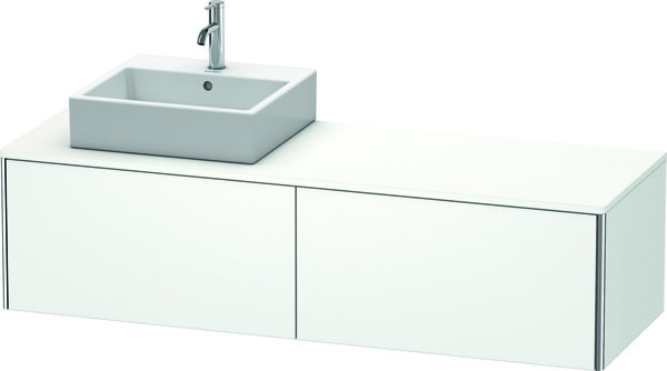 Bild von Duravit XSquare Waschtischunterbau wandhängend 160,0 x 54,8 cm, 2 Auszüge XS4904L, Farbe (Front/Korpus): Dolomiti Grey Hochglanz Lack