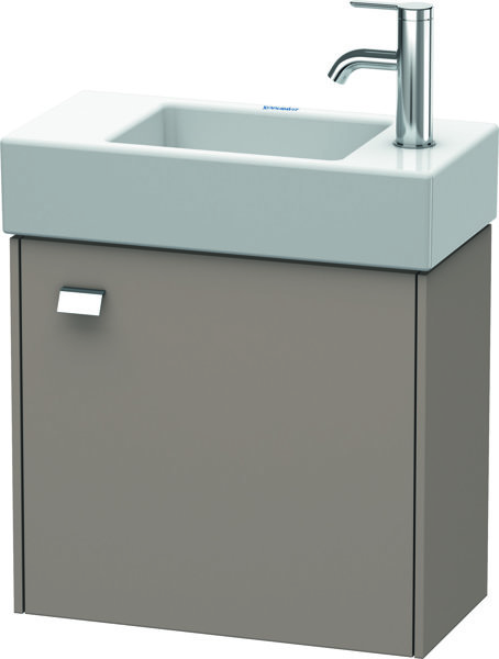Bild von Duravit Brioso Waschtischunterbau wandhängend 48,4 x 23,9 cm, 1 Tür, Anschlag rechts, für Waschtisch Vero Air 072450, Farbe (Front/Korpus): Basalt Matt Dekor, Griff Chrom - BR4051R1043