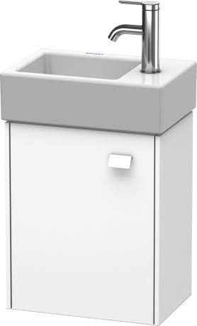 Bild von Duravit Brioso Waschtischunterbau wandhängend 36,4,0 x 23,9 cm, 1 Tür, Anschlag Links, für Waschtisch Vero Air 072438, Farbe (Front/Korpus): Weiß Hochglanz Dekor, Griff Chrom - BR4049L1022